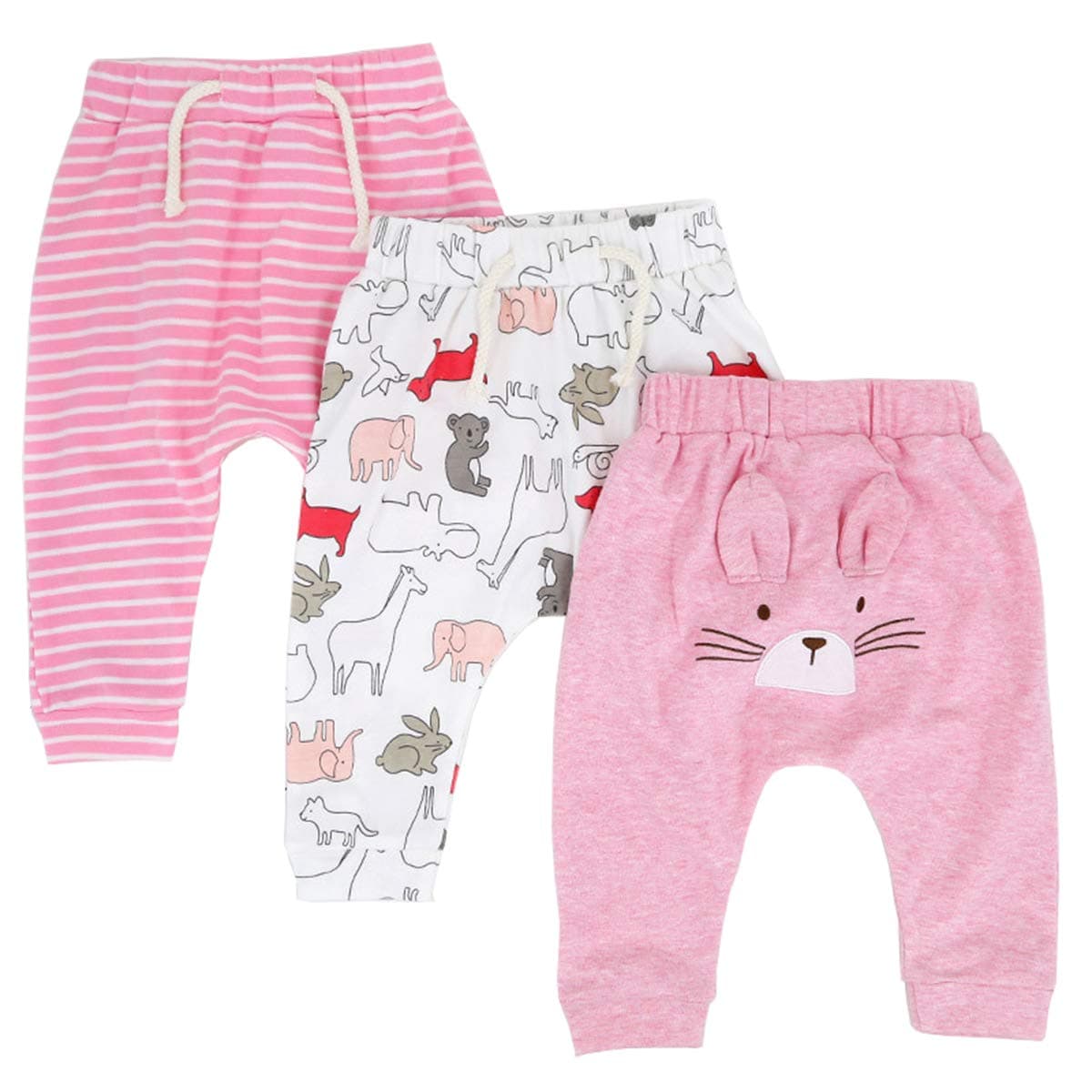 👶🐱 CuteOn 3 Packung Unisex Kinder Kleinkind Harem Hose Baumwolle Elastisch Trousers 12 Monate 12 Katzen - Angebot!