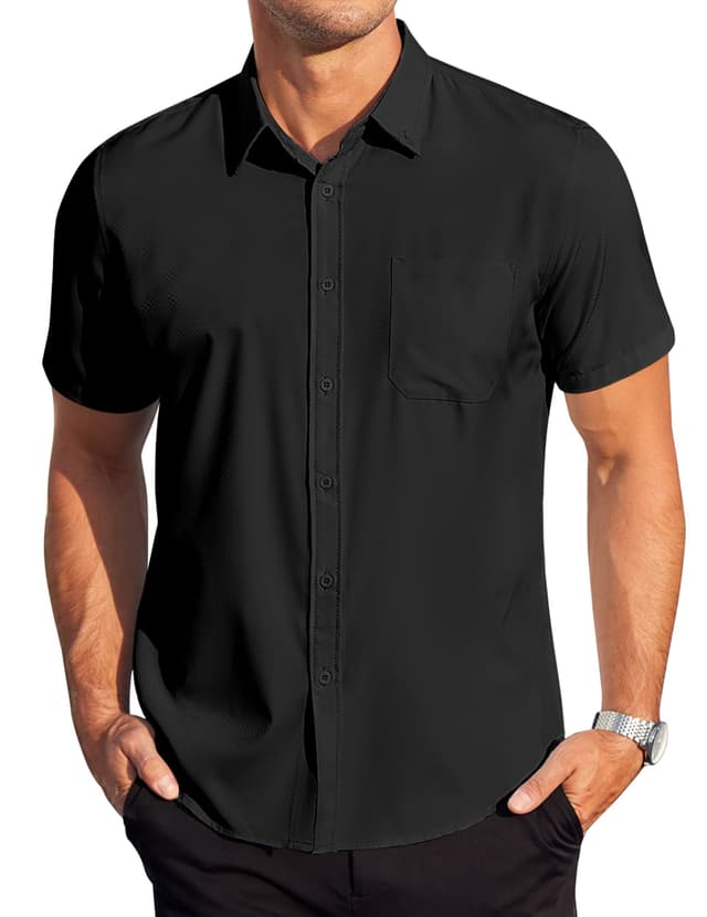 COOFANDY Herren Hemd Kurzarm Regular Fit 🕶️👔
