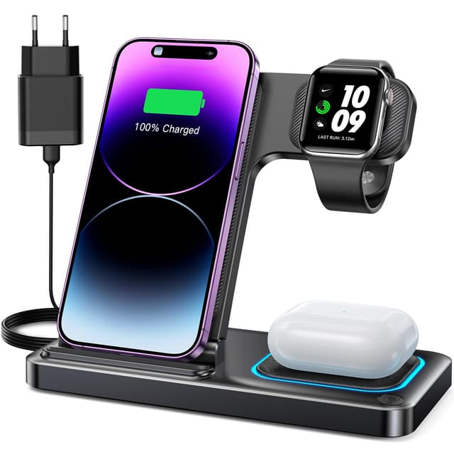🔥 DUMTERR 3-in-1 Apple Ladestation: Kabelloses Laden für Apple Fans! 📱⌚️🎧