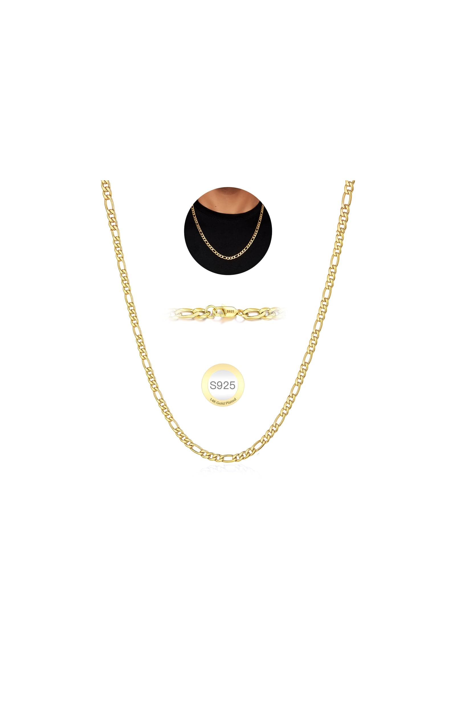 Rajputana S925 Sterling Silber Figaro Kette für Herren ⭐️🎁