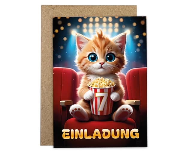 🎉 12 Einladungskarten + Umschläge zum 7. Kindergeburtstag Jungen Mädchen 🎈