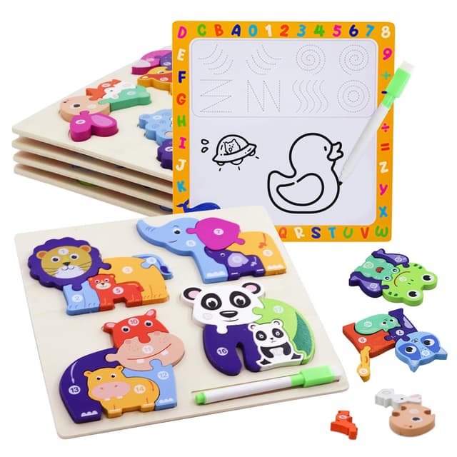 🧩 TUNJILOOL Holzpuzzle für Kleinkinder ab 1 2 3 Jahren 🎁