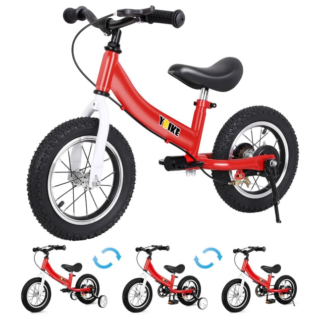 YBIKE 2 in 1 Laufrad für Kinder, Dual-Use-Funktion 🚴‍♂️🔴