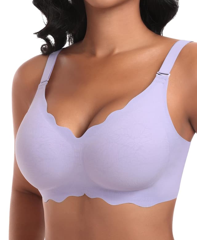 Ganado Damen Nahtloser BH Ohne Bügel Violett-doppel Vorderwelle XL 💜