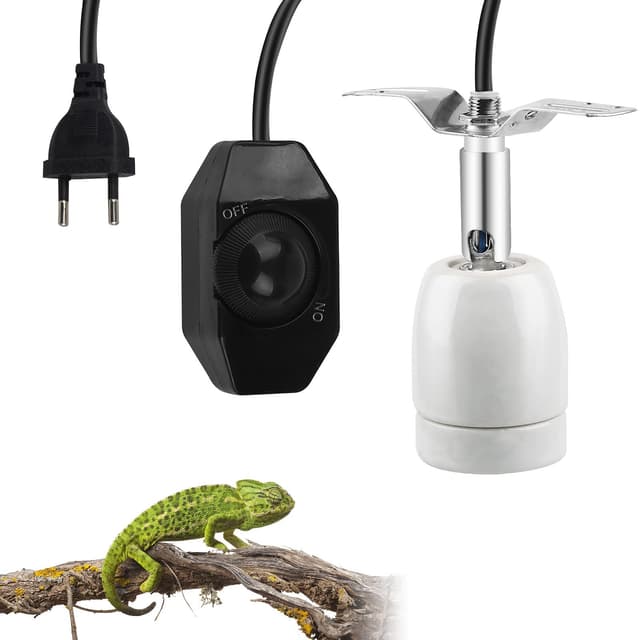 🔥🐢 CPROSP Wärmelampe Fassung Keramik für Reptilien, Heiz Lampenfassung, Dimmbar