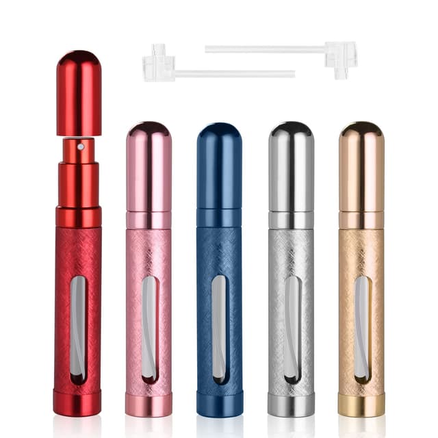 ACWOO Mini Parfümzerstäuber Taschenzerstäuber, 5 Stück 12 ml Nachfüllbar Leer Reise Parfüm Zerstäuber 🌟