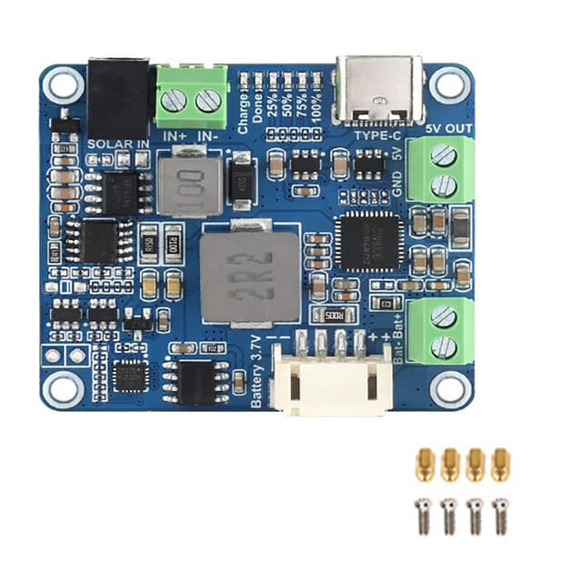 🌞🔌 Coolwell Solar Power Manager Modul (D) | Unterstützt Raspberry Pi/Jetson Nano/Arduino | Solarpanel oder Type-C Netzadapter | 5V/3A Ausgang