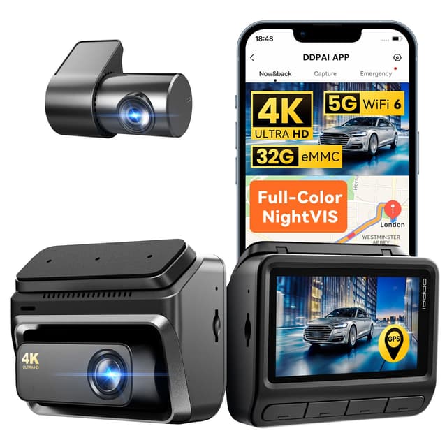 DDPAI 4K Dashcam Auto Vorne Hinten mit 32GB eMMC 🚗📹