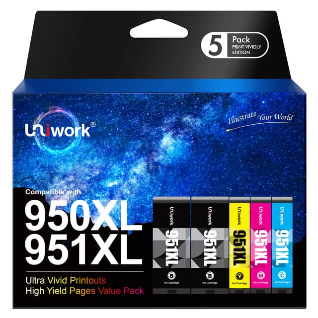 🌟 Super Angebot! Uniwork 950XL 951XL Multipack Druckerpatronen Kompatibel für HP 950 951