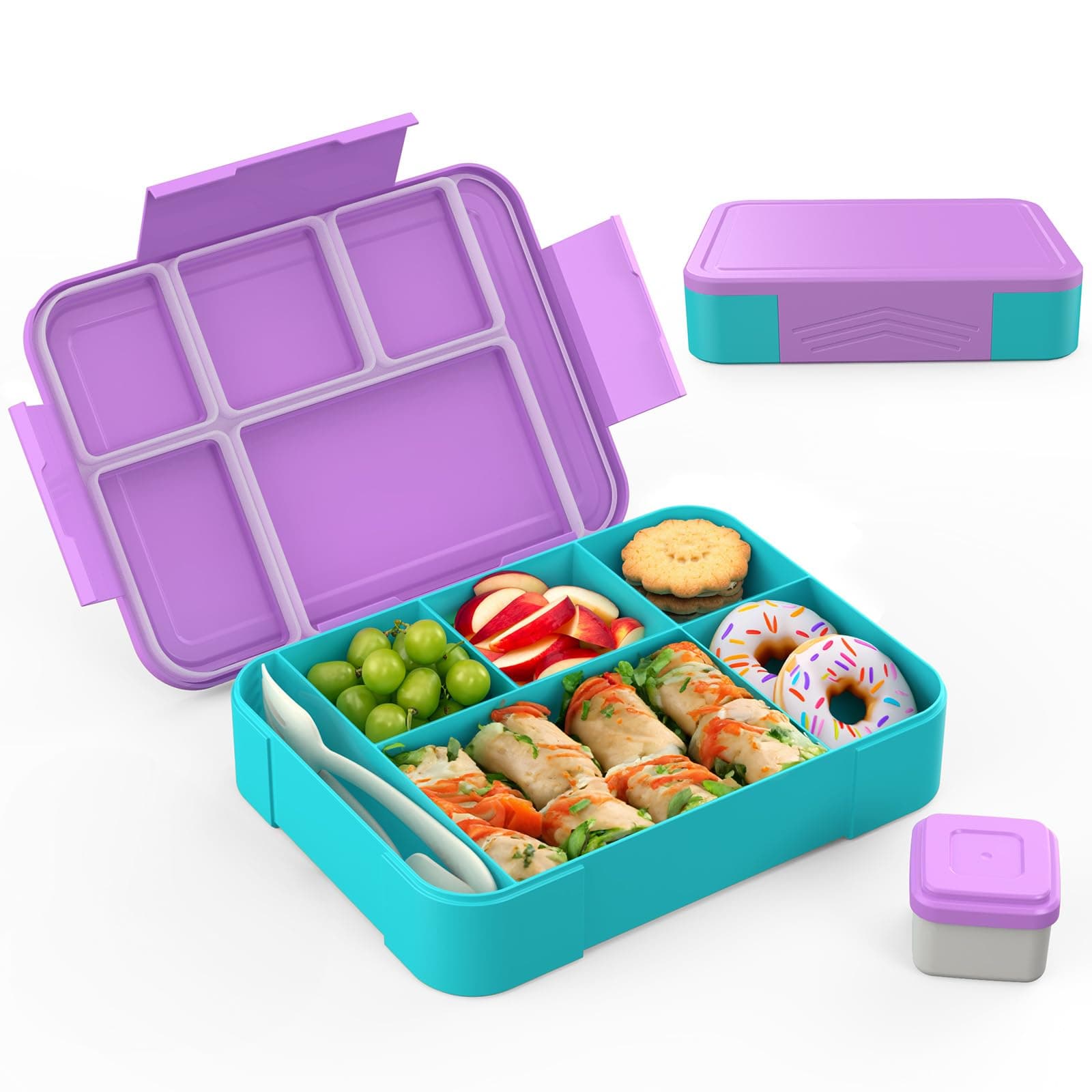 🎒 SWVIODMT Brotdose Kinder mit Fächern 1300 ml Lunchbox für Kinder 🍎🥪