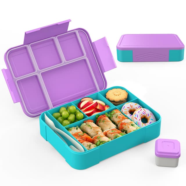 🎒 SWVIODMT Brotdose Kinder mit Fächern 1300 ml Lunchbox für Kinder 🍎🥪