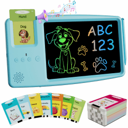 🎨 LCD Schreibtablett mit Sprechenden Flash-Karten 2 in 1 - Lernspielzeug für Kinder