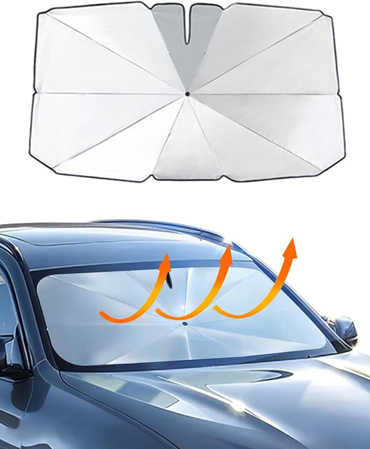🚗🌞 Pluworks Sonnenschutz Auto Frontscheibe - UV-Schutz - Reflektierend 🌞🚗