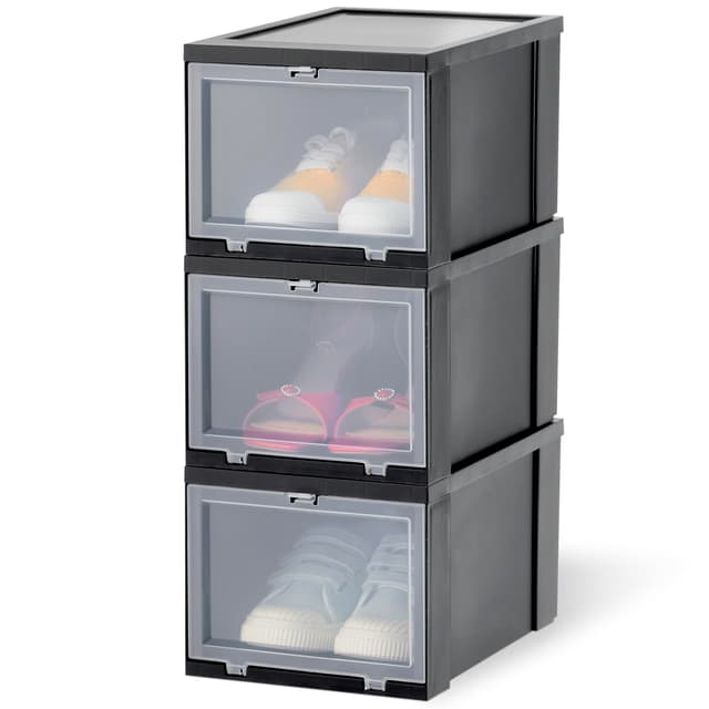 👟 Schuhaufbewahrungsboxen 3er-Set - Transparent & Stapelbar