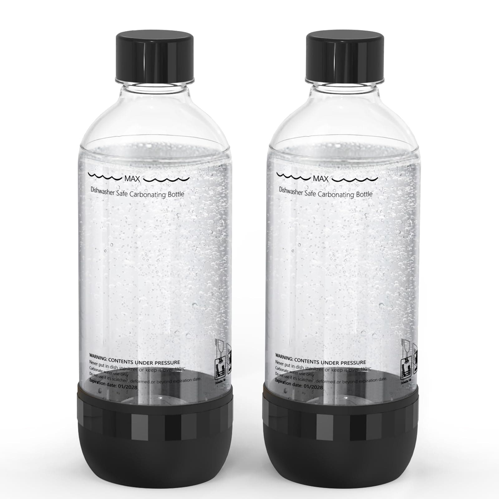 🌟 Mycket Soda Maker Flaschen, 2 Spülmaschinenfeste Flaschen für Wassersprudler 🌿