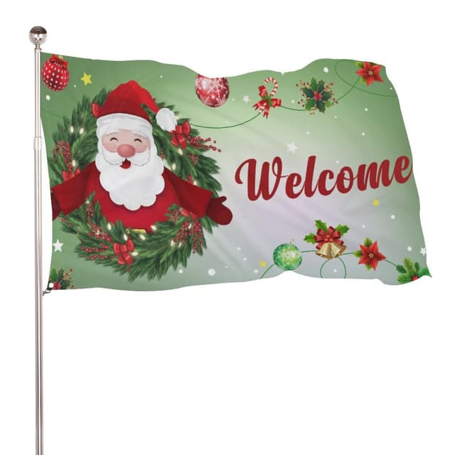 🎄 Weihnachtsgartenfahne 90x150 cm - Winter-Flagge für Weihnachtsdekorationen 🎅