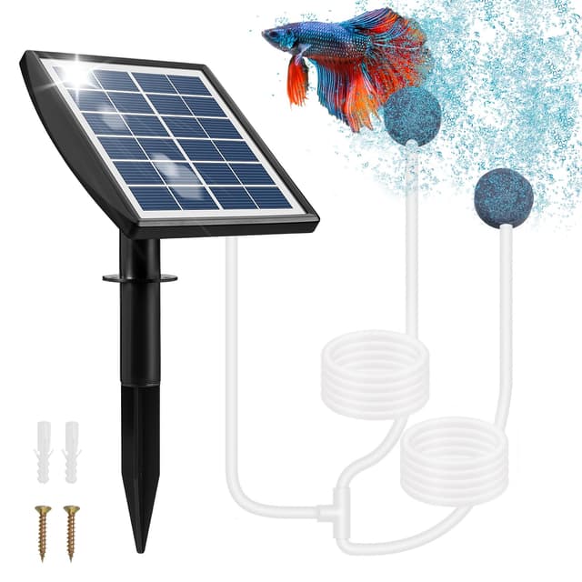 🌞 Weinsamkeit Teichbelüfter Solar | Sauerstoffpumpe für Teich Solar | Luftpumpe Aquarium Oxygenator