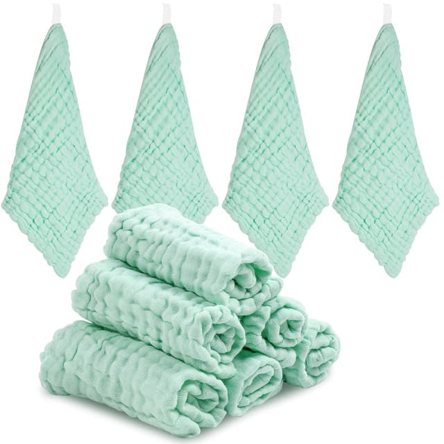 👶🏼⭐ ABirdon 10 Stück Baby Musselin Waschlappen 30x30cm Bio-Baumwolle
