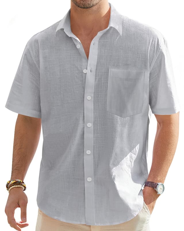 J.VER Leinenhemd Herren Kurzarm Leinenshirt 😎👔