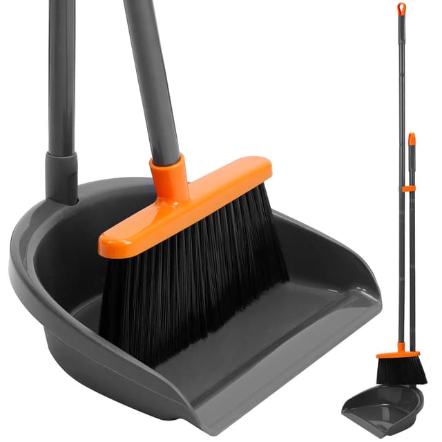 🧹🍊 TreeLen Leichtgewichtiger Besen und Kehrschaufel-Kombination, 52'' Indoor Set