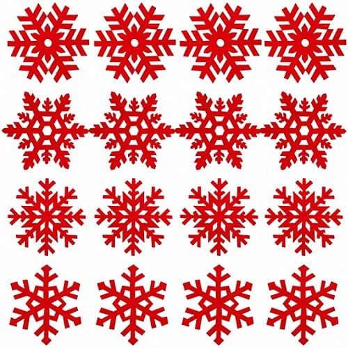 🎄🌟 MaoNativey Weihnachtsuntersetzer-Sets, Schneeflocken-Design-Cup-Matten 16er-Pack