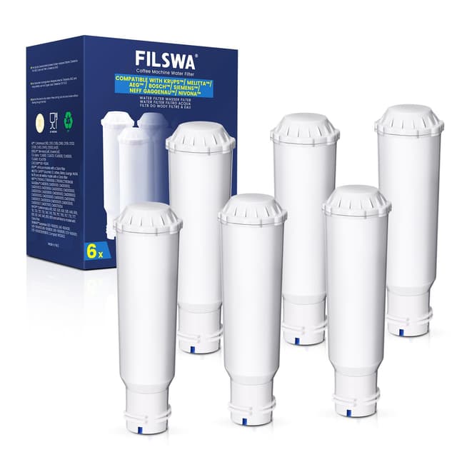 🌟 Filswa Kaffeemaschinen Filterpatrone, 6er Pack - Ersatz für Melitta & Krups Wasserfilter