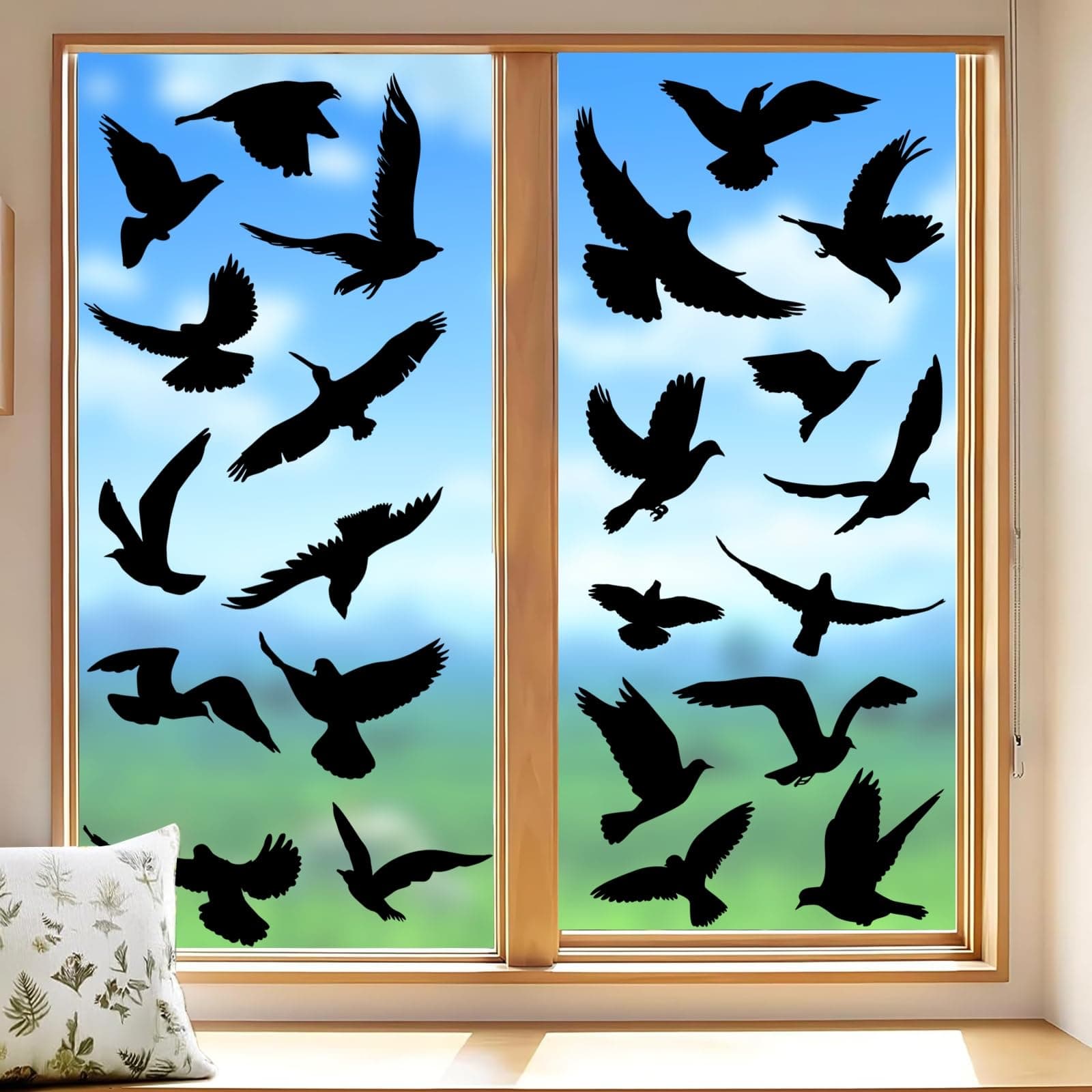 Vogelschutz Fensteraufkleber, 37 Stück 🦅🖤
