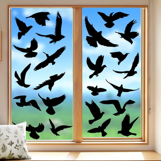 Vogelschutz Fensteraufkleber, 37 Stück 🦅🖤