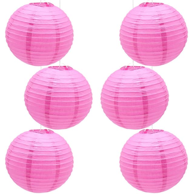 🏮 CEEYSEE 6 Stück Papierlaterne Rosenrot 30 cm - 10.39€