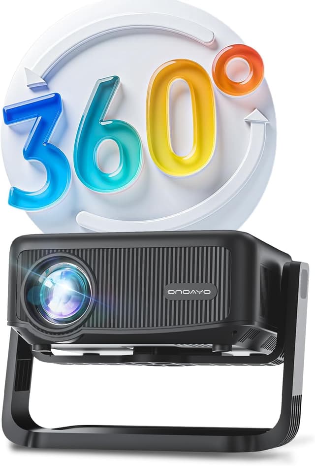 Deal des Tages: ONOAYO Beamer mit 360° Drehbarem Ständer & FHD 1080P