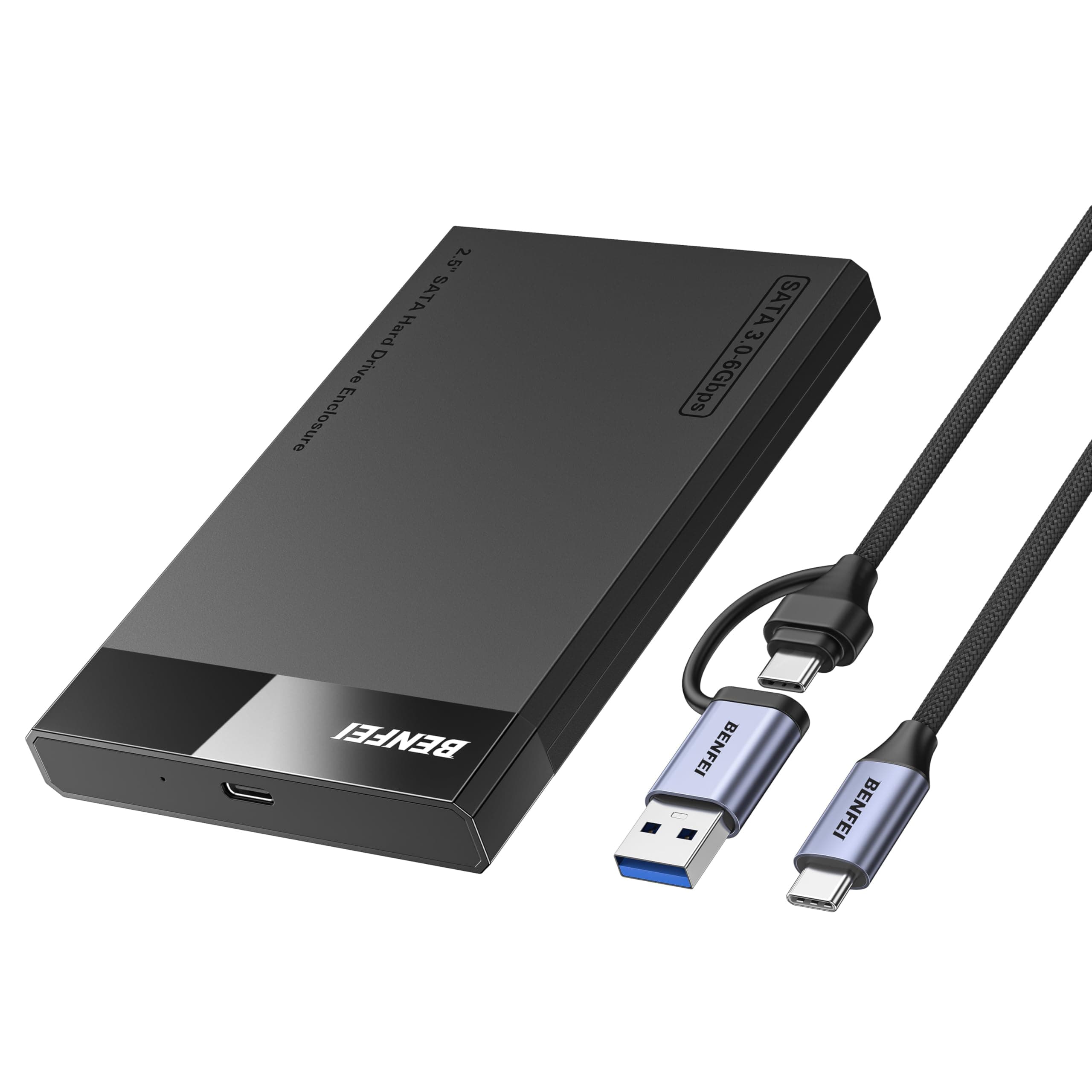 BENFEI Festplattengehäuse 2,5 Zoll SATA III auf USB | Externes Gehäuse für SSD und HDD