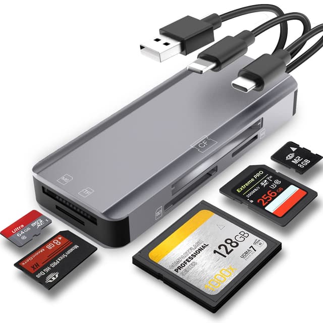 🌟 5-in-1-Multispeicherkartenleser für iPhone/iPad USB-C- und USB-A-Geräte 📷📱