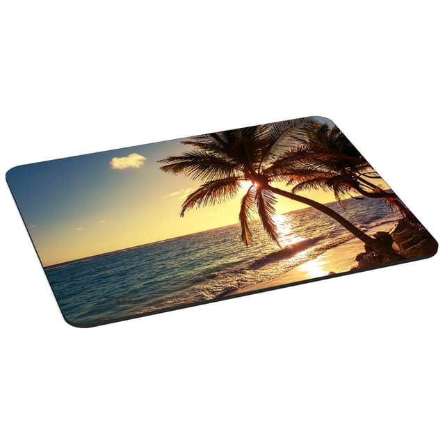 🎮🖱️ PEDEA Gaming und Office Mauspad - 350 x 260 mm - mit vernähten Rändern und rutschfester Unterseite, Beach 350L x 260B mm Beach