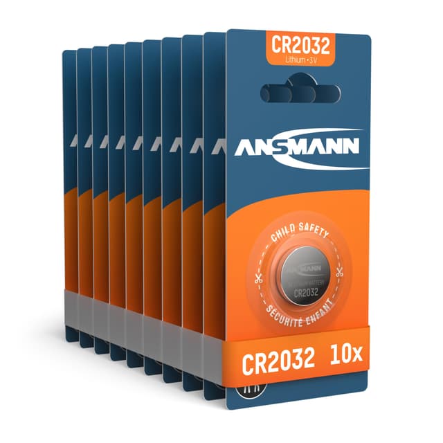 ANSMANN 10x CR2032 Batterie Lithium Knopfzelle 3V 🌟 Qualitativ hochwertige Knopfbatterien