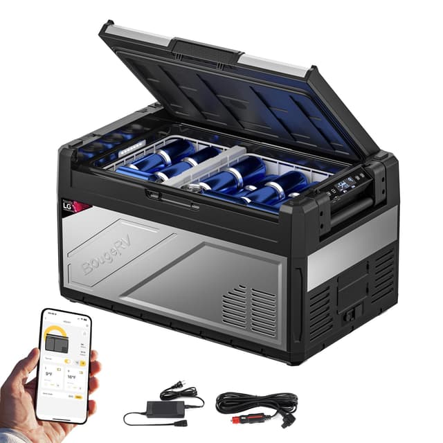 BougeRV Rocky2 39L Auto Kühlbox 12V 230V mit 5,7cc Kompressor ❄️🚗