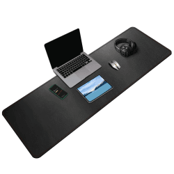 🌟 ZORESYN Profi Schreibtischmatte 140x40cm Schwarz - Hochwertige PU-Leder Unterlage 🖥️