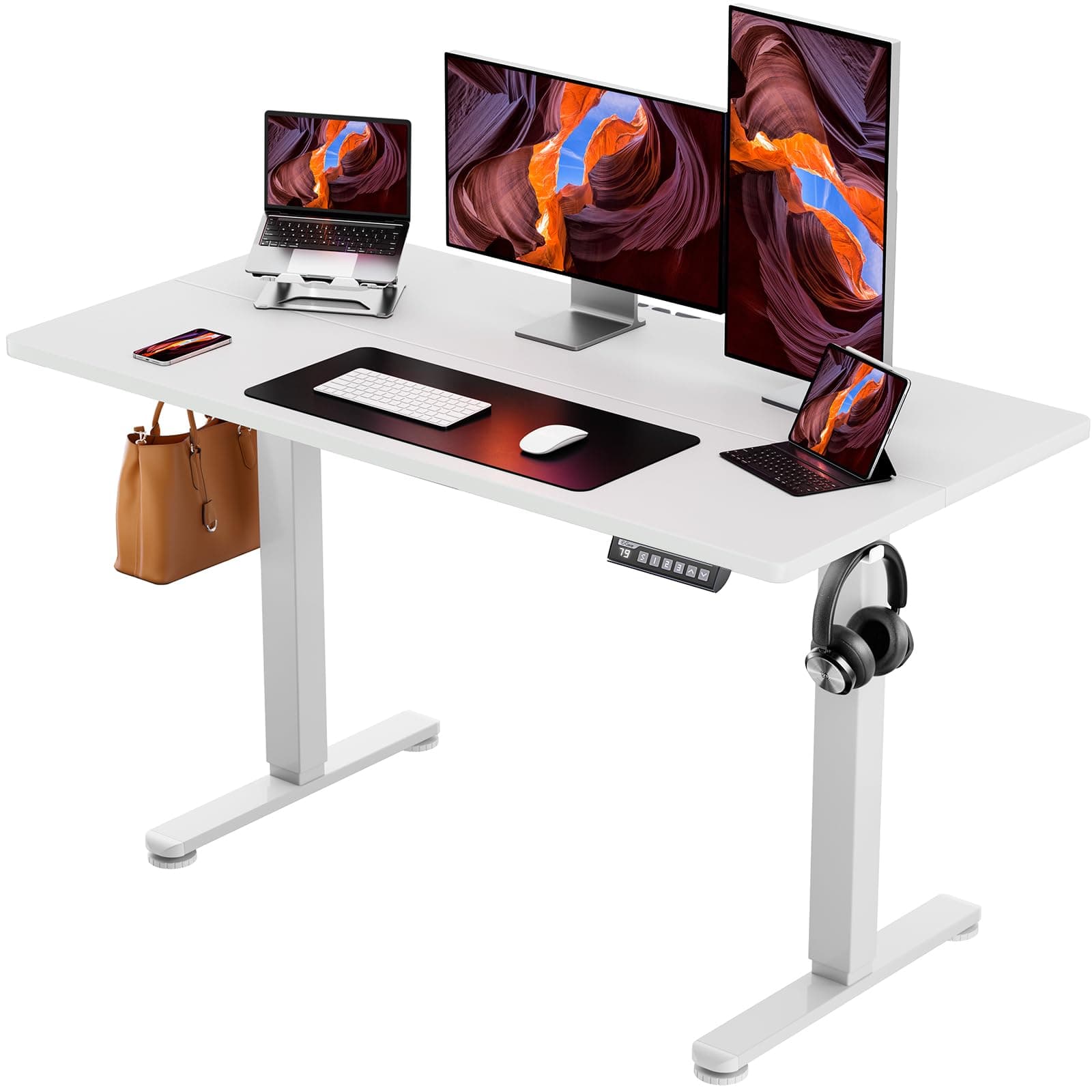 🌟 ErGear Elektrisch Höhenverstellbarer Schreibtisch 120 x 60 cm Weiß 🌟