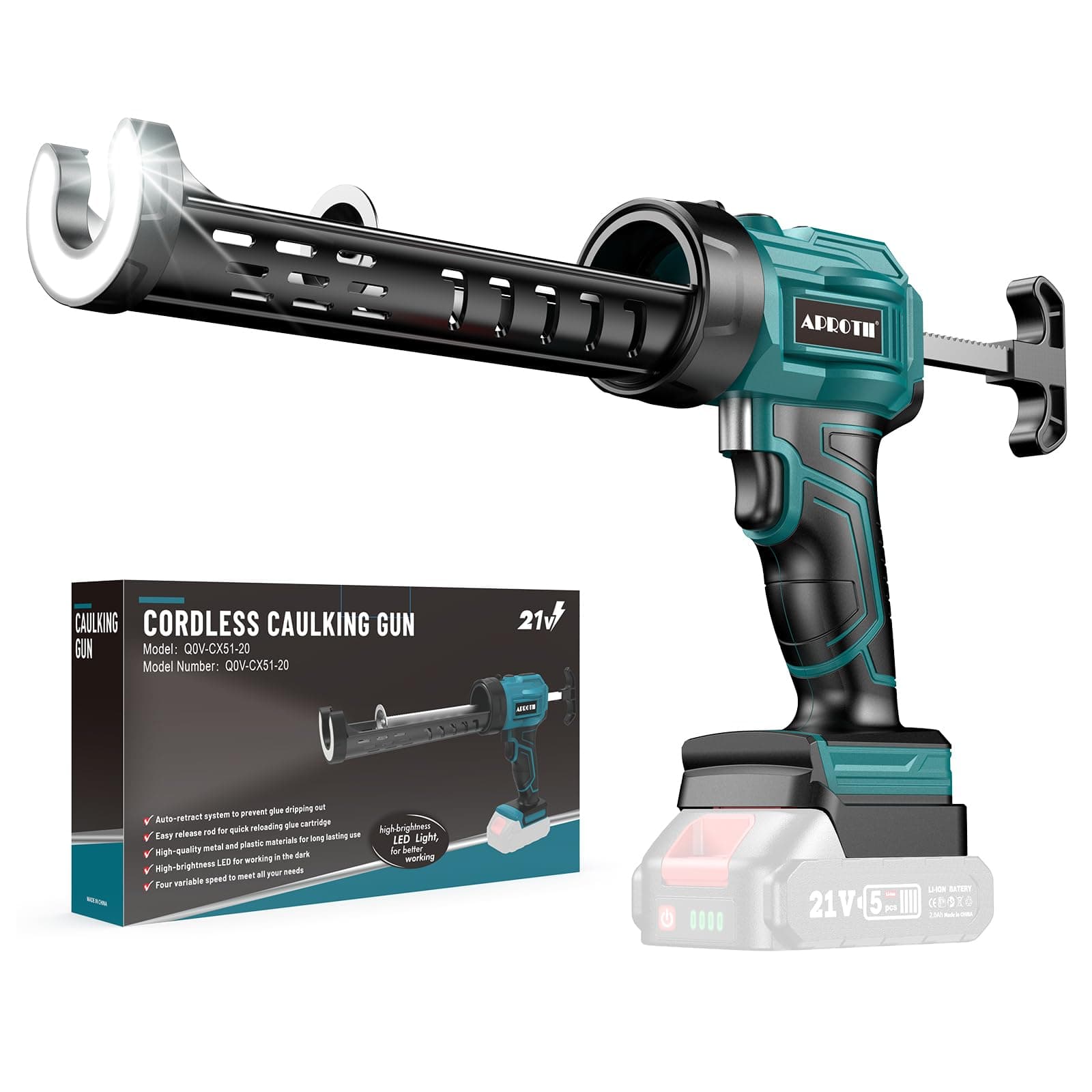 🔋🔫 APROTII Akku-Kartuschenpresse für 300 ml-Kartuschen – Caulking Gun (Ohne Akku)