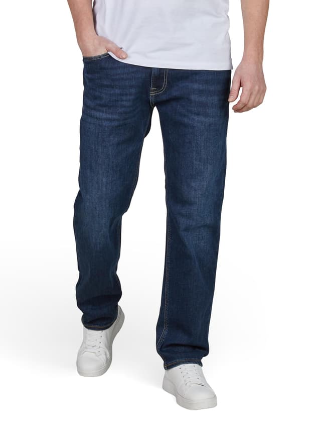 👖 JACK & JONES Jeans Herren Stretch lang Straight Fit JJICLARK Jeanshose Hose Denim Blau Schwarz 30 31 32 33 34 36 38 32W / 34L Blue Denim (Cb 142) - SALE