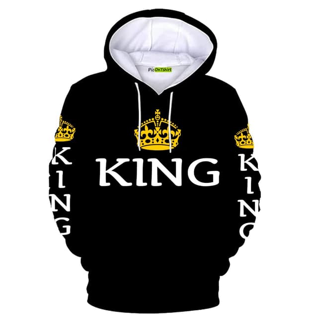 👑👑 König und Königin Partner Pullover - 100% Baumwolle Heavyweight Set