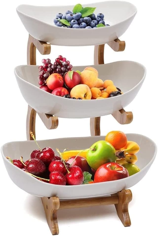 Dreamhigh® Keramik Obst Etagere mit 3 Etagen 🍎🥝🍇