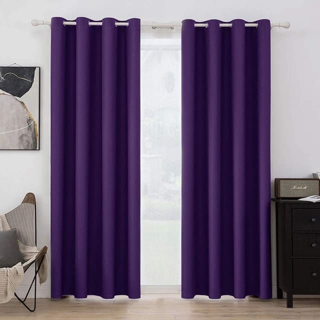 MIULEE Vorhänge Dunkellila Blickdicht mit Ösen 😍 2er Set Gardinen Verdunklungsvorhänge 140x245 cm