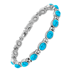 Jeroot Magnetarmband Damen - Ultrastarkes Titan Magnet Armband 🌟 Türkisfarbenes Armband 🎁