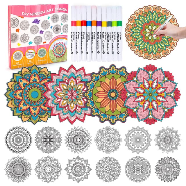 🎨 DIY Fensterkunst Bastelset für Kinder 5-11 Jahre - Kreative Sonnenfänger Basteln Spielzeug ab 5-10