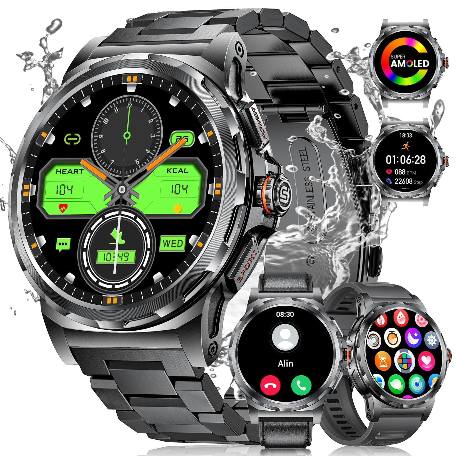 LIGE Militär Smartwatch Herren 🌟 Telefonfunktion 🌟 5ATM Wasserdicht 🌟 120+ Sportmodi
