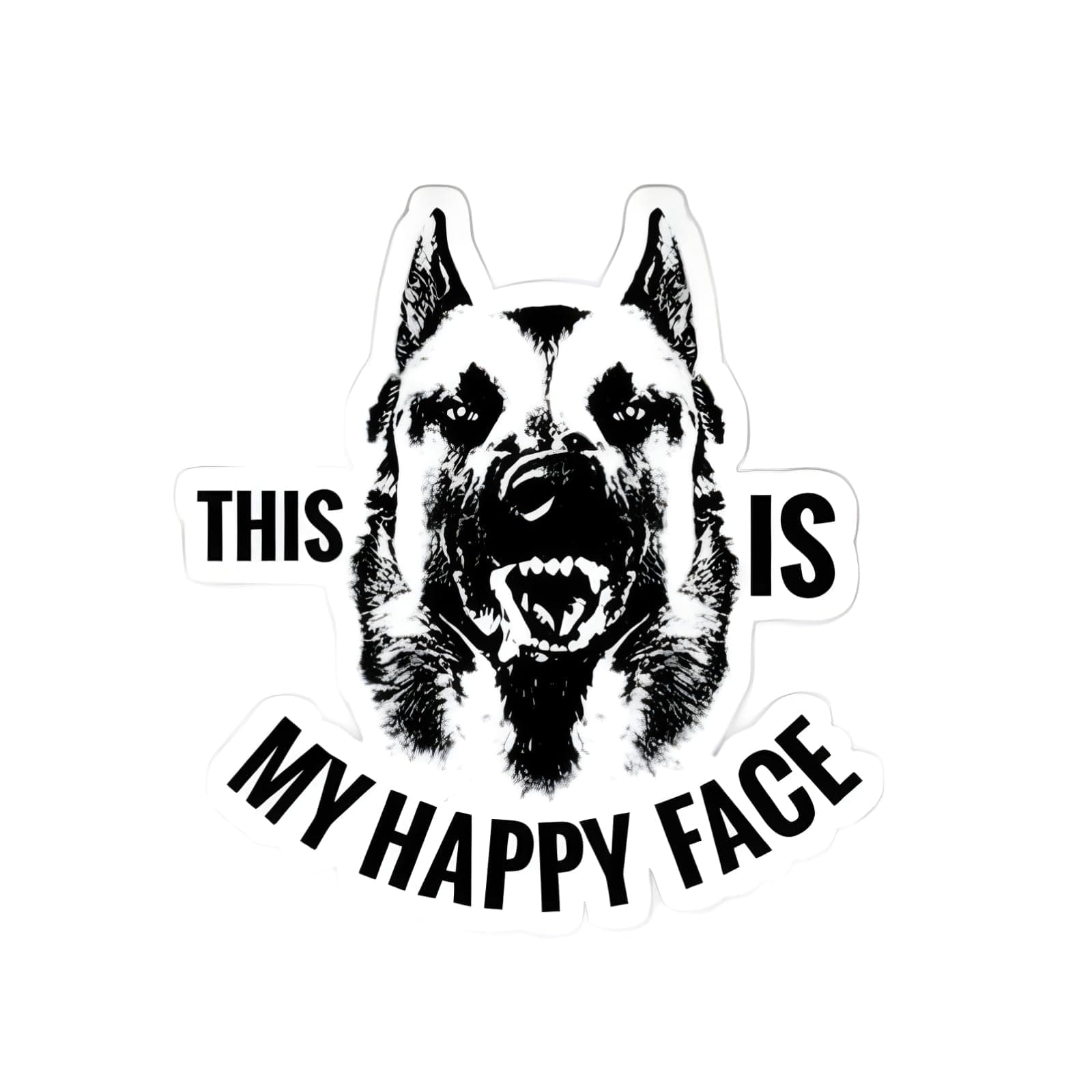 🐾Autoaufkleber Belgische Malinois Aufkleber 15cm(5.9 Inch) Malinois Warnschild Aufkleber Belgian Malinois Dies ist mein glückliches Gesicht Warnschild Aufkleber Stoßstange Autofenster Wasserdichte Dekoration 15cm(5.9Inch)🚗