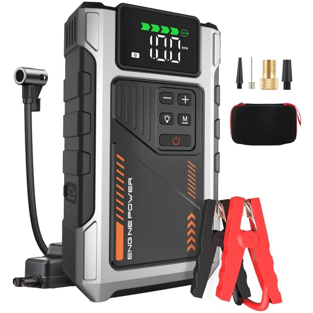 Eigotrav Starthilfe Powerbank mit 150 PSI Luftkompressor, 6000A Auto Starthilfe - Sonderangebot!