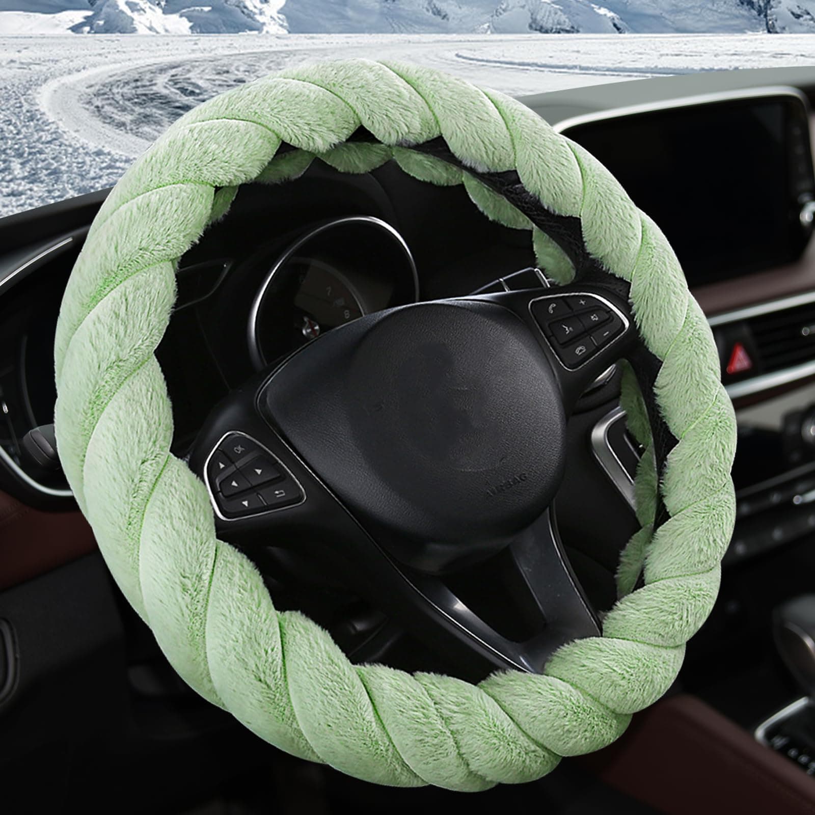 Plüsch Lenkradbezug - Auto Zubehör Winter 🚗