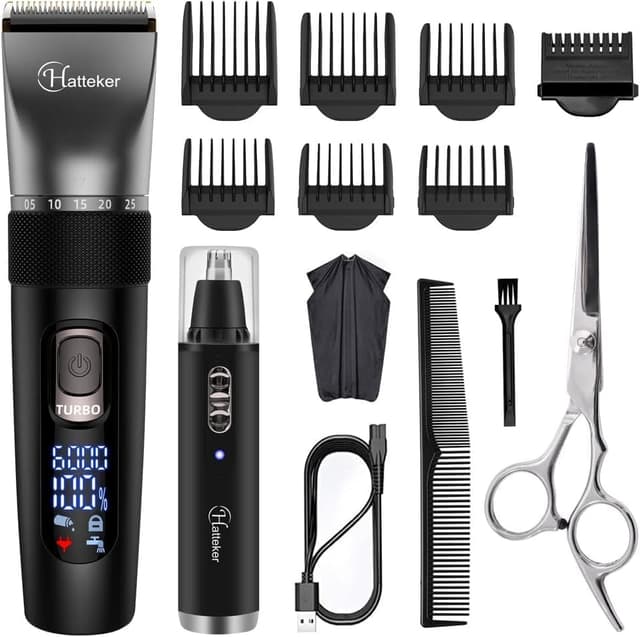 🧔🏻‍♂️ Hatteker Profi Haarschneider Set Schwarz 💈 Wasserdicht & Präzise ✂️