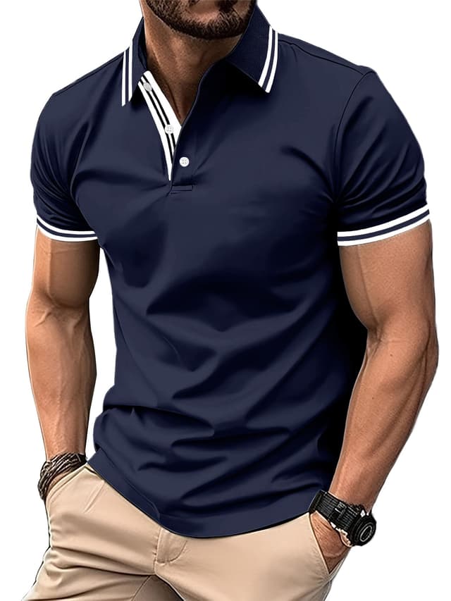 SwissWell Herren Poloshirt Kurzarm Atmungsaktiv Tennis Golf Polo Sommer Freizeit Sport